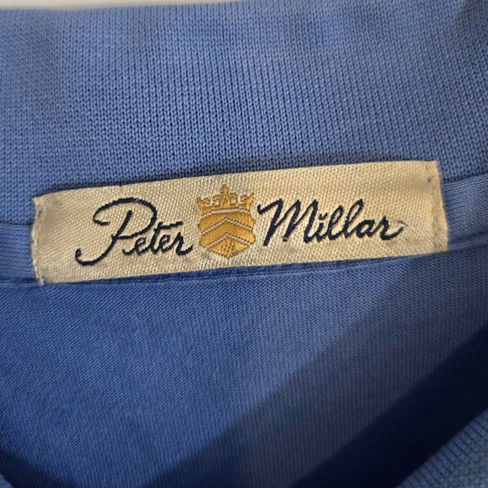 Peter Millar Men's XL Blue Polo Shirt Golf Country Club Shorebird Logo - Picture 4 of 11